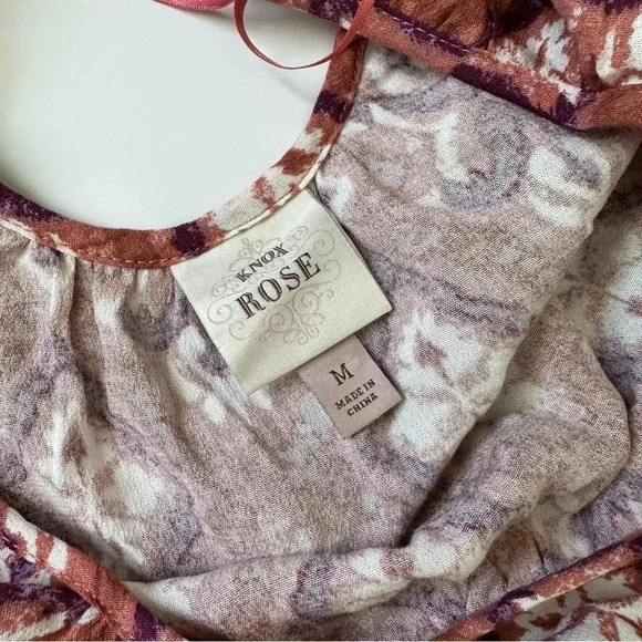 Women's Puff Short Sleeve Tiered A-Line Dress -‎ Knox Rose size Medium - Picture 8 of 10